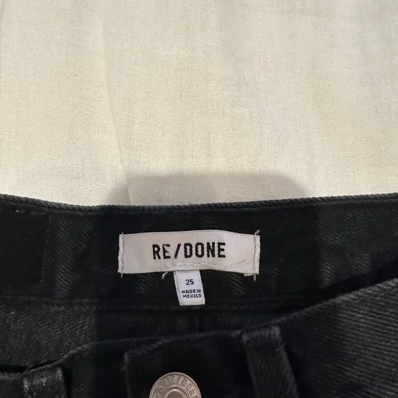 Re/Done Denim Black Cut off shorts - Picture 4 of 4